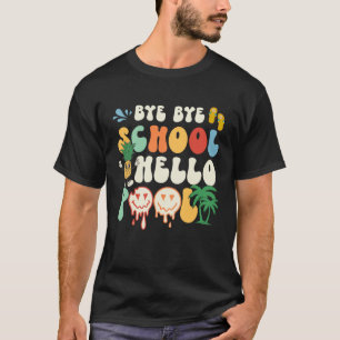 Groovy Last Day Of School Hello Summer Teacher Kid T-Shirt