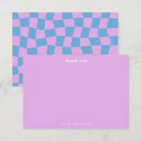 Groovy Lavender Chequerboard Cute Baby Shower 