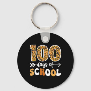 Groovy Leopard 100th Day Of School Teacher Kids 10 Keychain