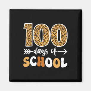 Groovy Leopard 100th Day Of School Teacher Kids 10 Magnet
