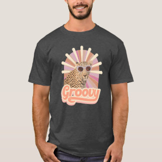 Groovy Leopard Modern Pop Art Design retro T-Shirt