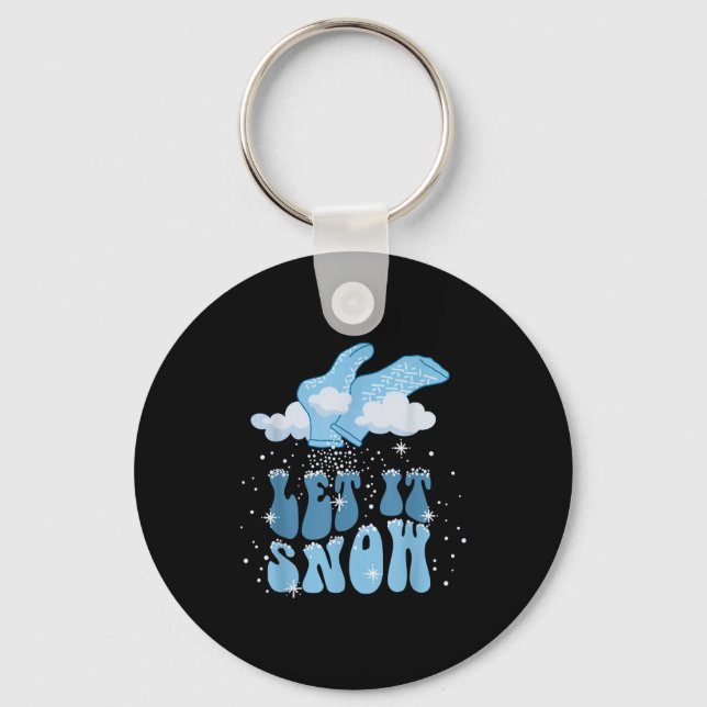 Groovy Let It Snow Pct Patient Care Tech Nurse Chr Keychain (Front)
