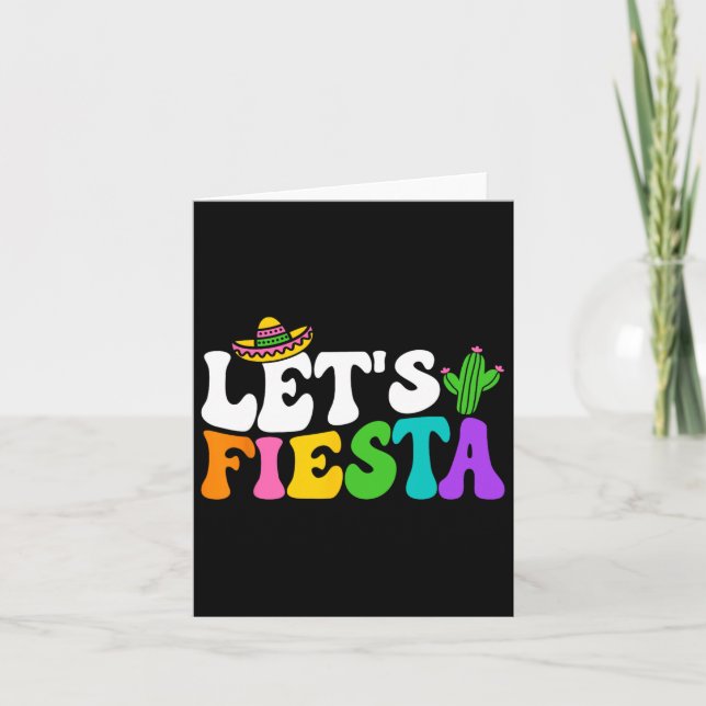 Groovy Let's Fiesta Cinco De Mayo Mexican Fiesta 5 Card (Front)