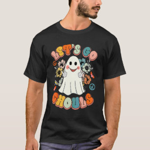 Groovy  Let's Go Ghouls Cute Halloween Ghost Women T-Shirt