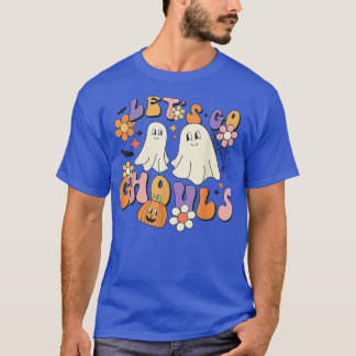 Groovy Let's Go Ghouls Floral Ghost Hippie Hallowe T-Shirt