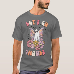 Groovy Let's Go Ghouls Floral Ghost Hippie Hallowe T-Shirt