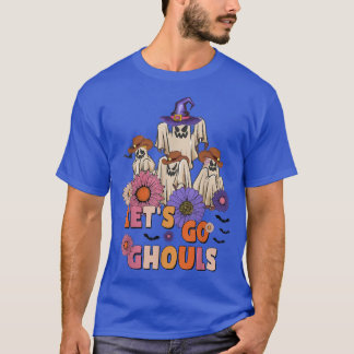 Groovy Let's Go Ghouls Retro Floral Ghost Costume  T-Shirt