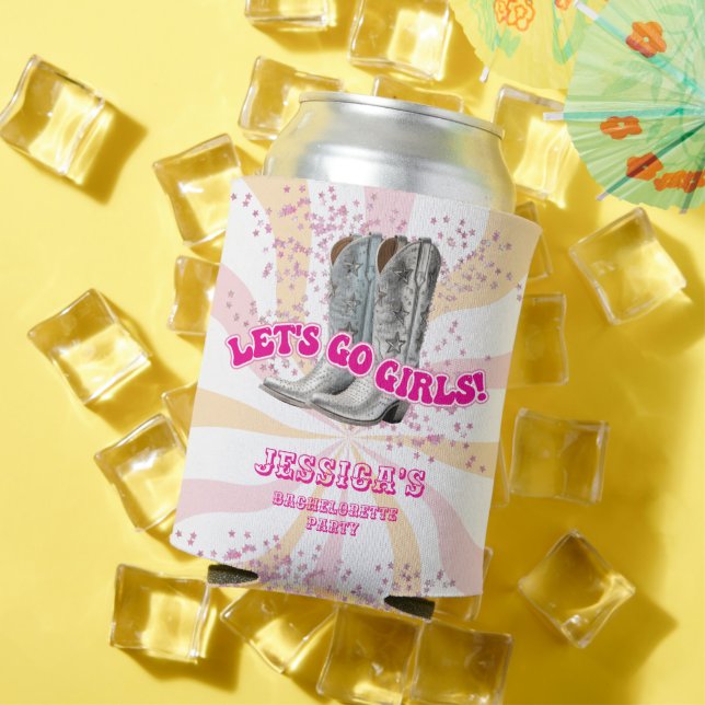 Groovy Let's Go Girls Western Bachelorette Party Can Cooler (In Situ Summer)