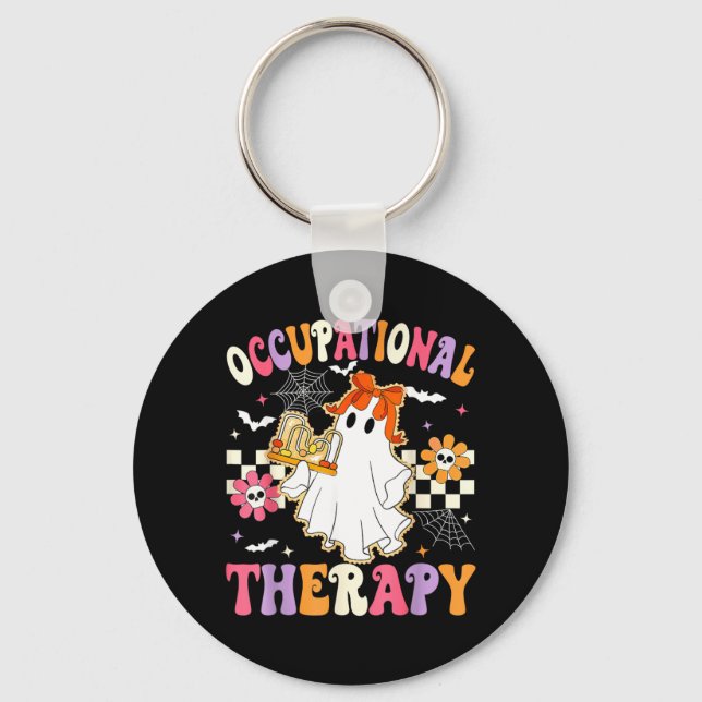 Groovy Life of A OT Occupational Therapist Ghost Keychain (Front)