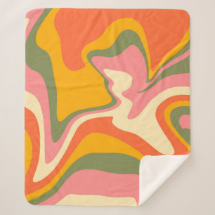 Groovy Liquified Marble Retro 60s Vintage Party  Sherpa Blanket