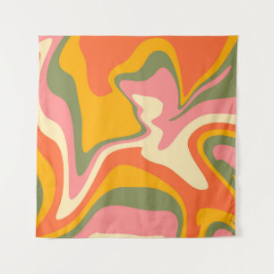 Groovy Liquified Marble Retro 60s Vintage Party Tapestry
