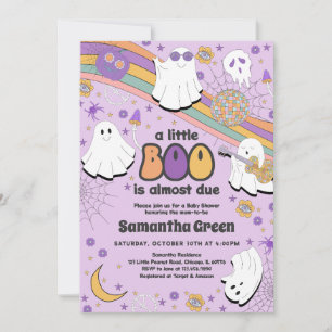 Groovy Little Boo Baby Shower Invitation