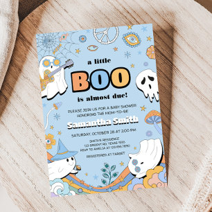 Groovy Little Boo Halloween Baby Shower  Invitation