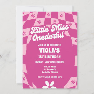 Groovy Little Miss Onederful 1st Birthday Invitation