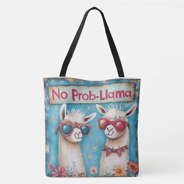 Groovy Llama Squad Tote Bag (Back)