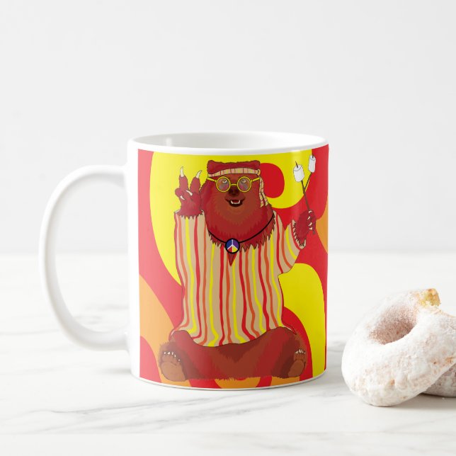 Groovy Love Bear Coffee Mug (With Donut)