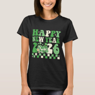Groovy Lucky Happy New Year 2026 Disco Ball Women T-Shirt