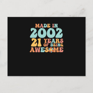 Groovy Made In 2002 21 Years Of Being Awesome Postcard