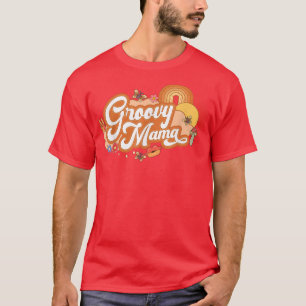Groovy Mama 70s Aesthetic Nostalgia 1970s Retro Mo T-Shirt