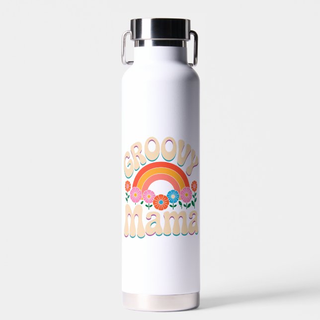 Groovy Mama Boho Vibes Water Bottle (Front)