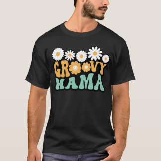 Groovy Mama Funny Motherhood Retro Hippie 60S 70S T-Shirt