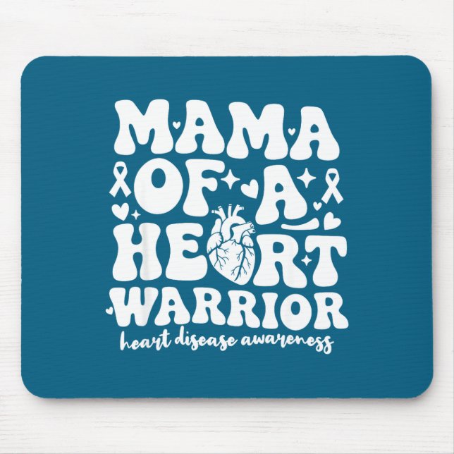Groovy Mama Of A Heart Warrior Chd Awareness Heart Mouse Pad (Front)