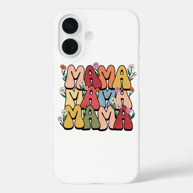Groovy "Mama" with Wildflowers Case-Mate iPhone Case (Back)