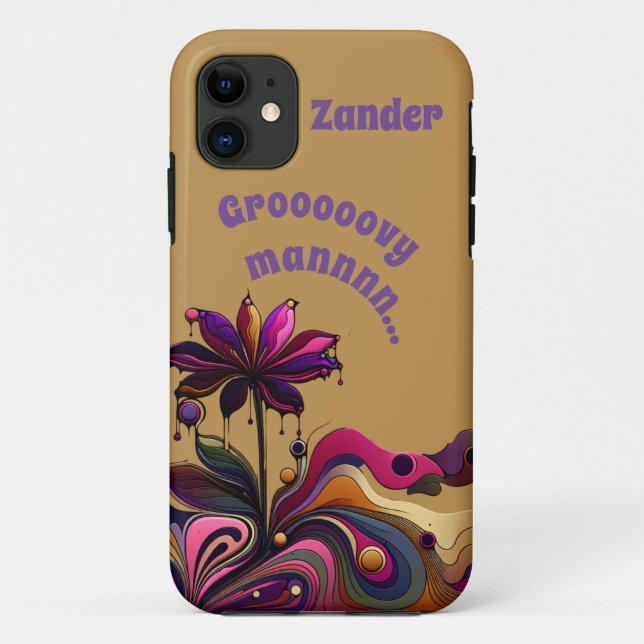"Groovy Man..." Flower Customizable Case-Mate iPhone Case (Back)