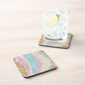 Groovy Marble Swirls Pastel Heart Stamps Coaster
