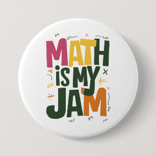 Groovy Math is My Jam First Day Back To School  3 Inch Round Button