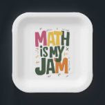 Groovy Math is My Jam First Day Back To School  Paper Plate<br><div class="desc">Groovy Math is My Jam First Day Back To School Math Teachers</div>