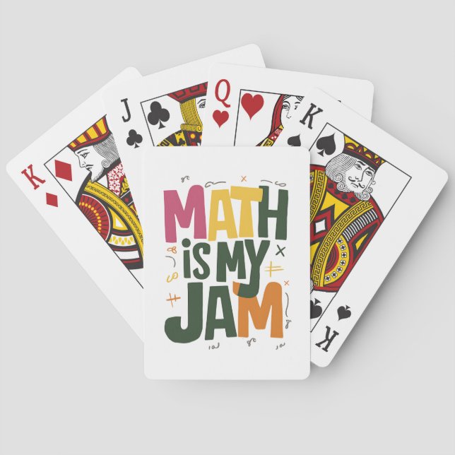 Groovy Math is My Jam First Day Back To School  Playing Cards (Back)