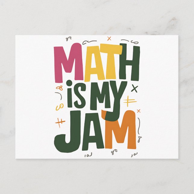 Groovy Math is My Jam First Day Back To School  Postcard (Front)