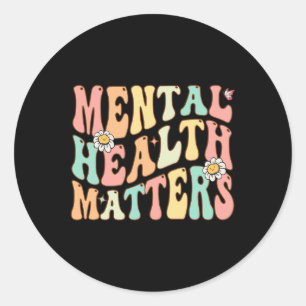 Groovy Mental Health Problems Human Brain Illness Classic Round Sticker