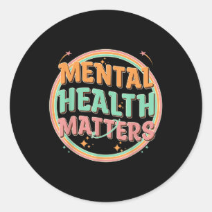 Groovy Mental Health S Human Mental Awareness  Classic Round Sticker