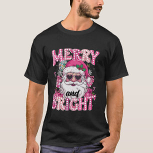 Groovy Merry And Bright Christmas Xmas Santa Women T-Shirt