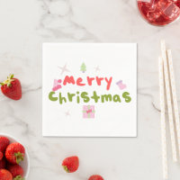 Groovy Merry Christmas Tree Bubble Letters    