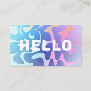 Groovy Metallic Squiggles Pastel Pink Blue Unique Business Card