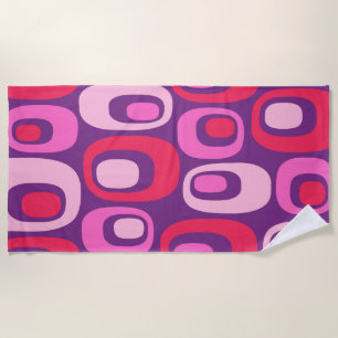 Groovy Mid-Century Modern Abstract Pattern Beach Towel