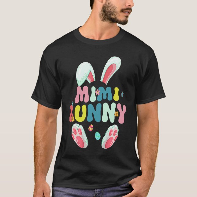 Groovy Mimi Bunny Cute Matching Family Easter T-Shirt (Front)