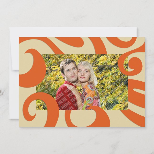 Groovy Mod Holiday Photo Flat Card (Front)