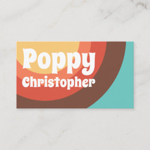 Groovy Modern Retro Colourful Curves Bold Friendly Business Card