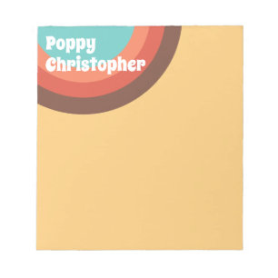 Groovy Modern Retro Colourful Curves Personalized Notepad