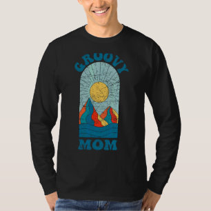 Groovy Mom 70s Aesthetic Nostalgia 1970's Retro Hi T-Shirt