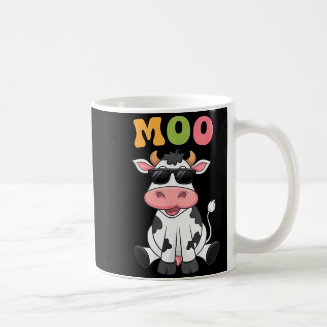 Groovy Moo Cow - Funny Farmer Cow Men Women Kids B Coffee Mug (Right)