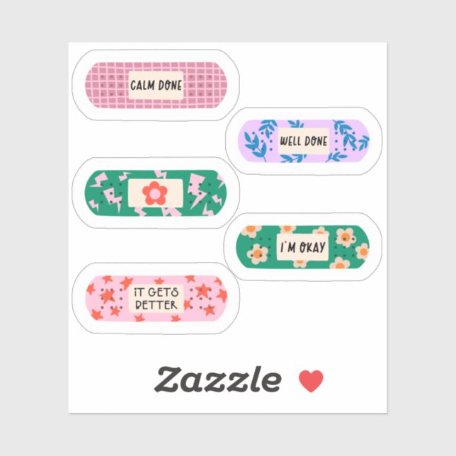 Groovy Motivational Band-Aid – Retro Healing Vibes (Sheet)
