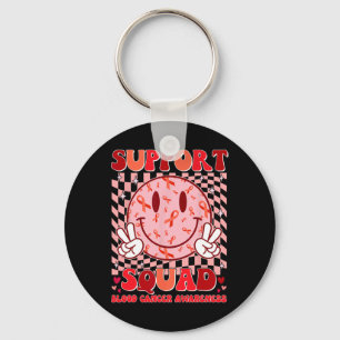 Groovy Motivational Support Squad Blood Cancer Awa Keychain