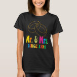 Groovy Mr & Mrs Since 1994 Wedding Anniversary Mat T-Shirt<br><div class="desc">Groovy Mr & Mrs Since 1994 Wedding Anniversary Matching</div>