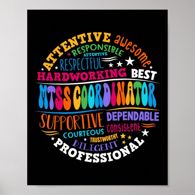 Groovy Mtss Coordinator School Counsellor School P Poster (Front)