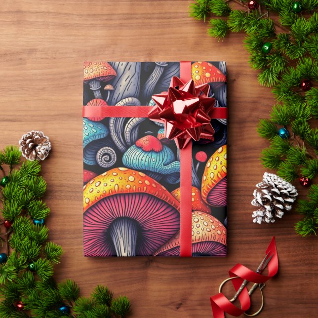 Groovy Mushroom Retro Wrapping Paper (Holiday Gift)